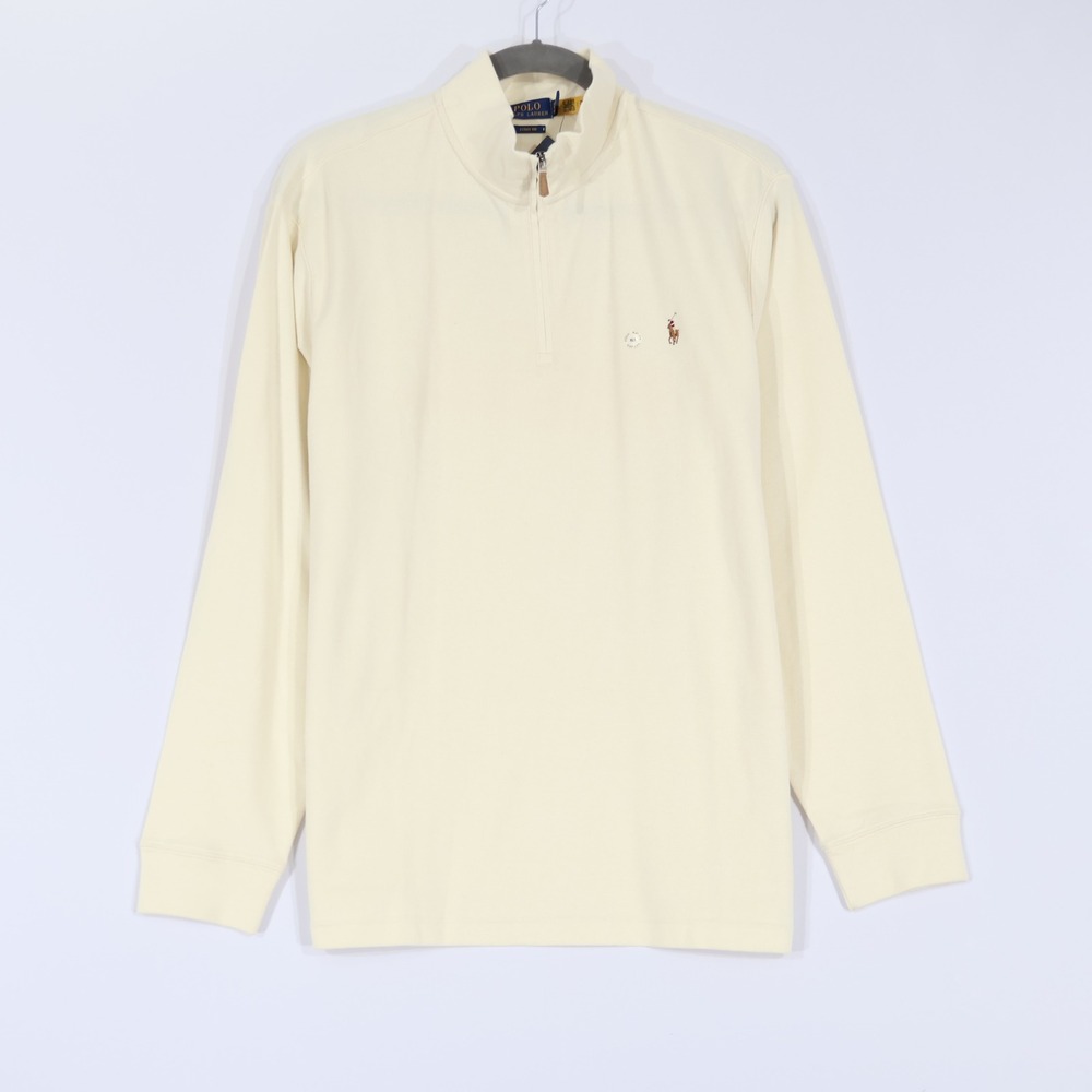 Polo Ralph Lauren Quarter Zip Pullover Men XLT Cream Estate Rib Preppy $138 NWT